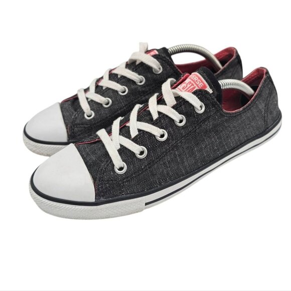 Converse Shoes - Converse Chuck Taylor All Star Dainty Black Denim Low Top Casual Sneakers Size 7